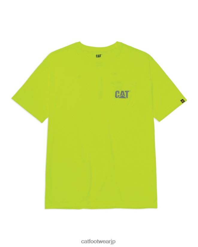 ハイビズトレードマークのポケットTシャツ メンズイエロー 男性 N2JB0V215 Caterpillar |トップス＆アウター